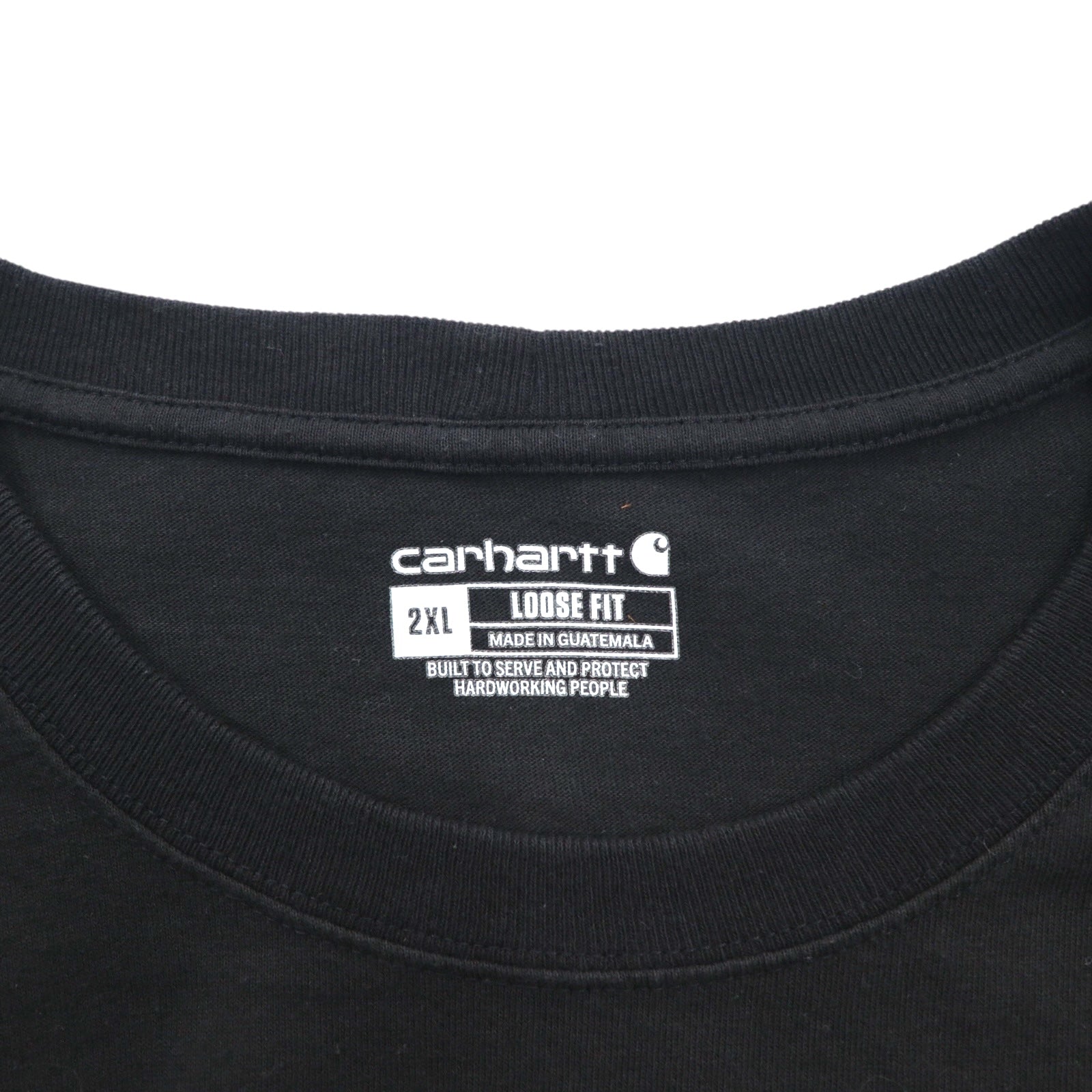 carhartt ルーズフィット ポケット付き ロングスリーブ Tシャツ ロンT 2XL LOOSE FIT ブラック K126 グアテマラ製