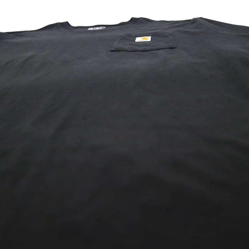 Carhartt T-shirt a maniche lunghe con taschino vestibilità comoda, 2XL, LOOSE FIT, nero, K126, made in Guatemala