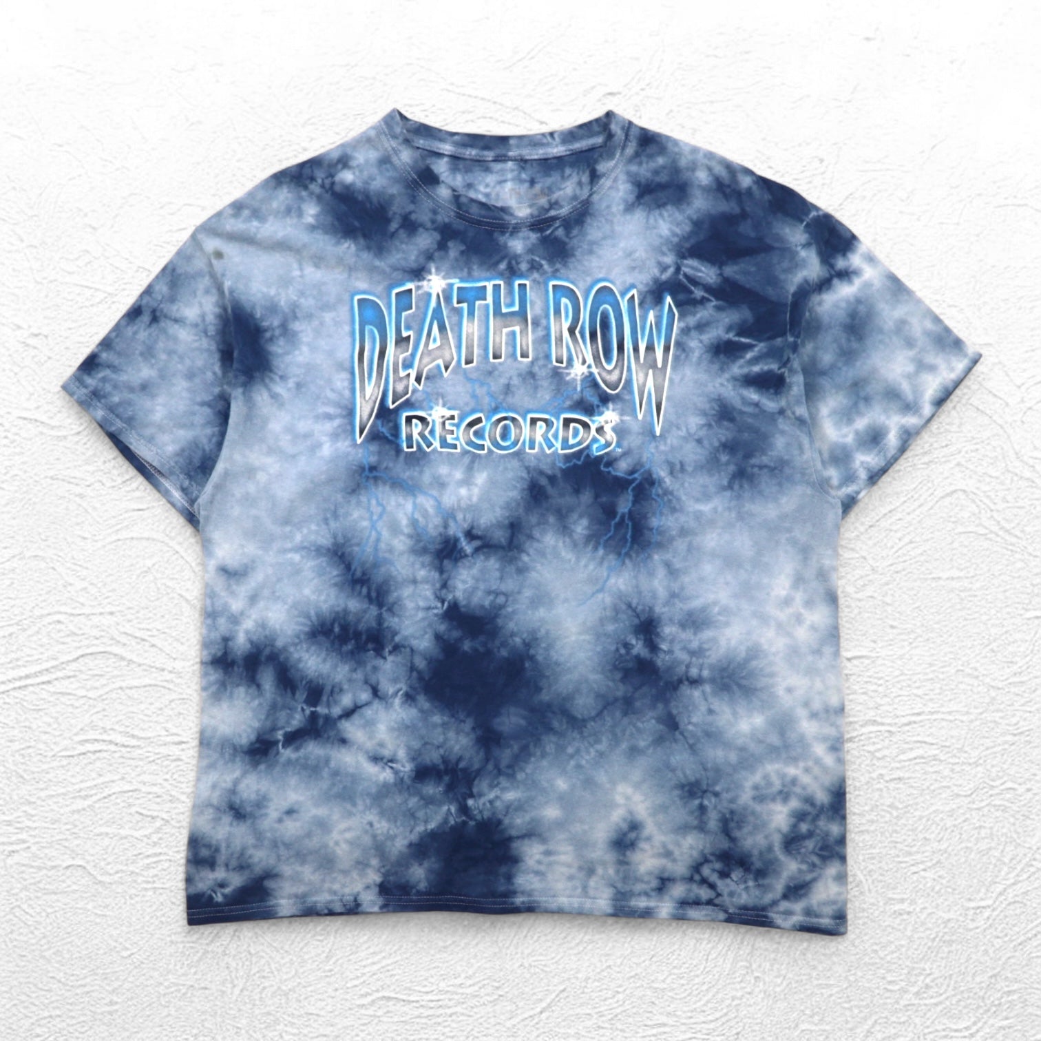T-Shirt Tie-Dye DEATH ROW RECORDS Etichetta Hip-Hop L Navy Cotone