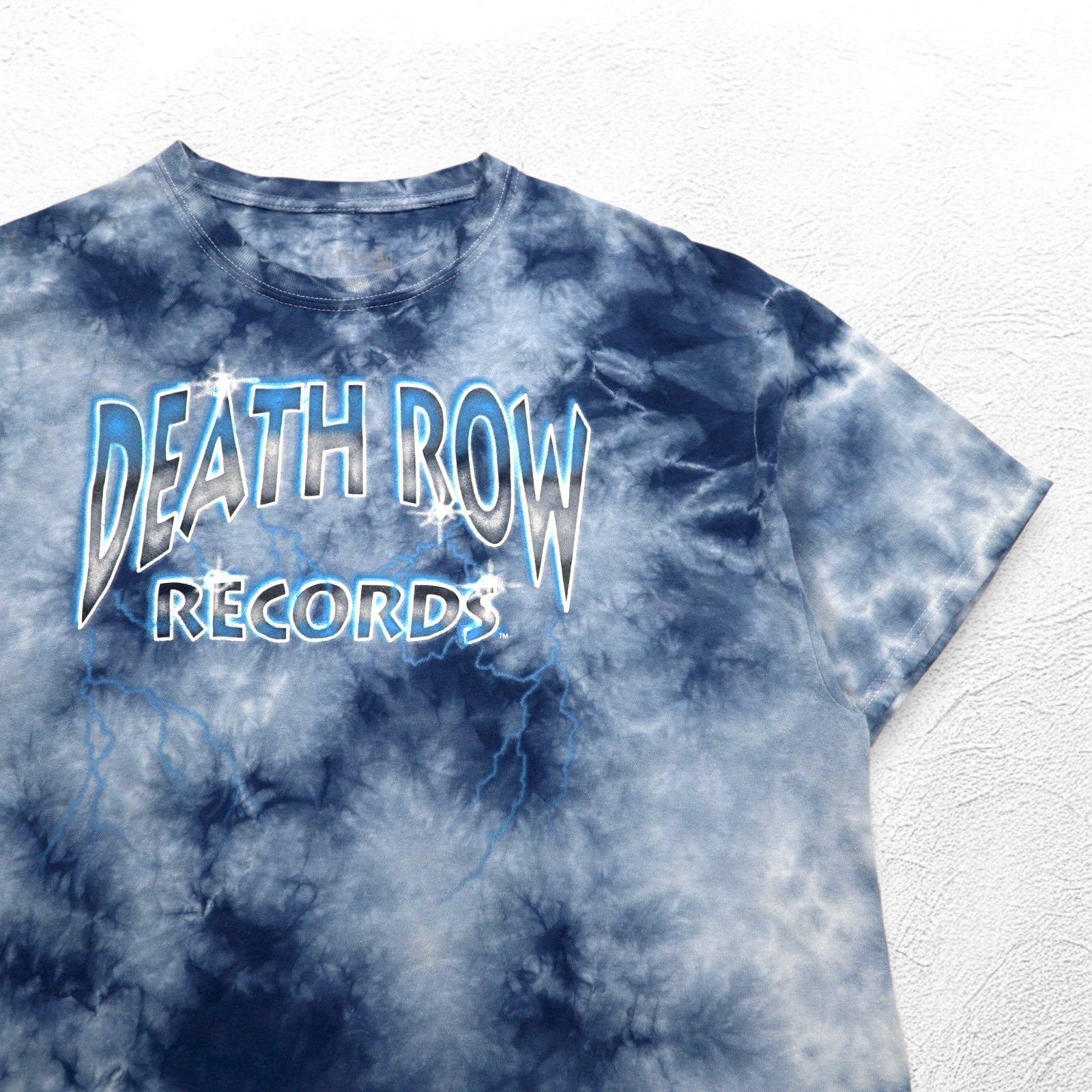 T-Shirt Tie-Dye DEATH ROW RECORDS Etichetta Hip-Hop L Navy Cotone