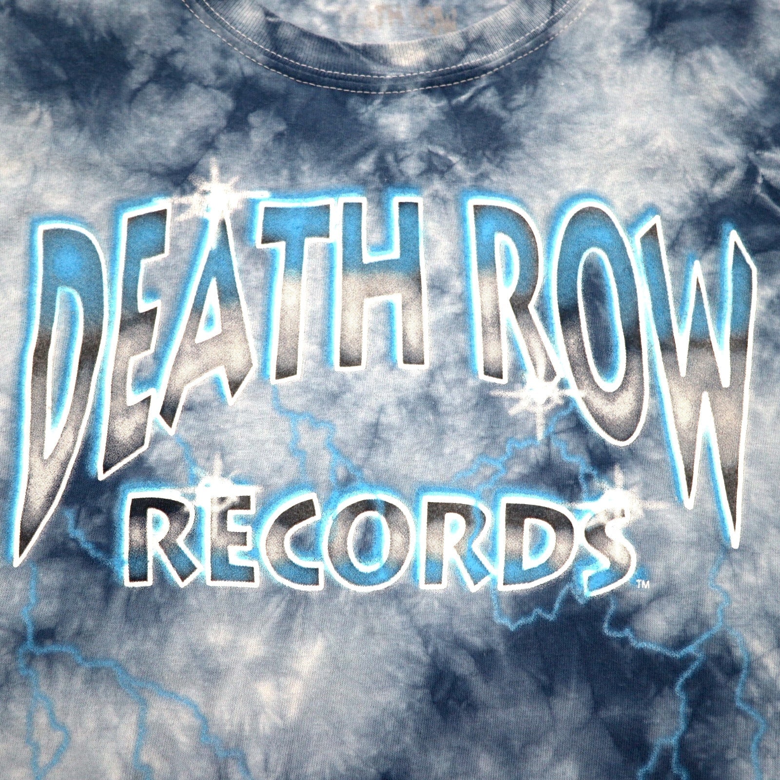 T-Shirt Tie-Dye DEATH ROW RECORDS Etichetta Hip-Hop L Navy Cotone
