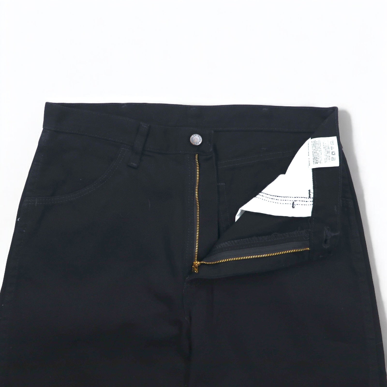 RUSTLER (Wrangler) Jeans Dritti Denim M Neri Regular Fit 87619CB Made in Mexico Nuovo con Etichette