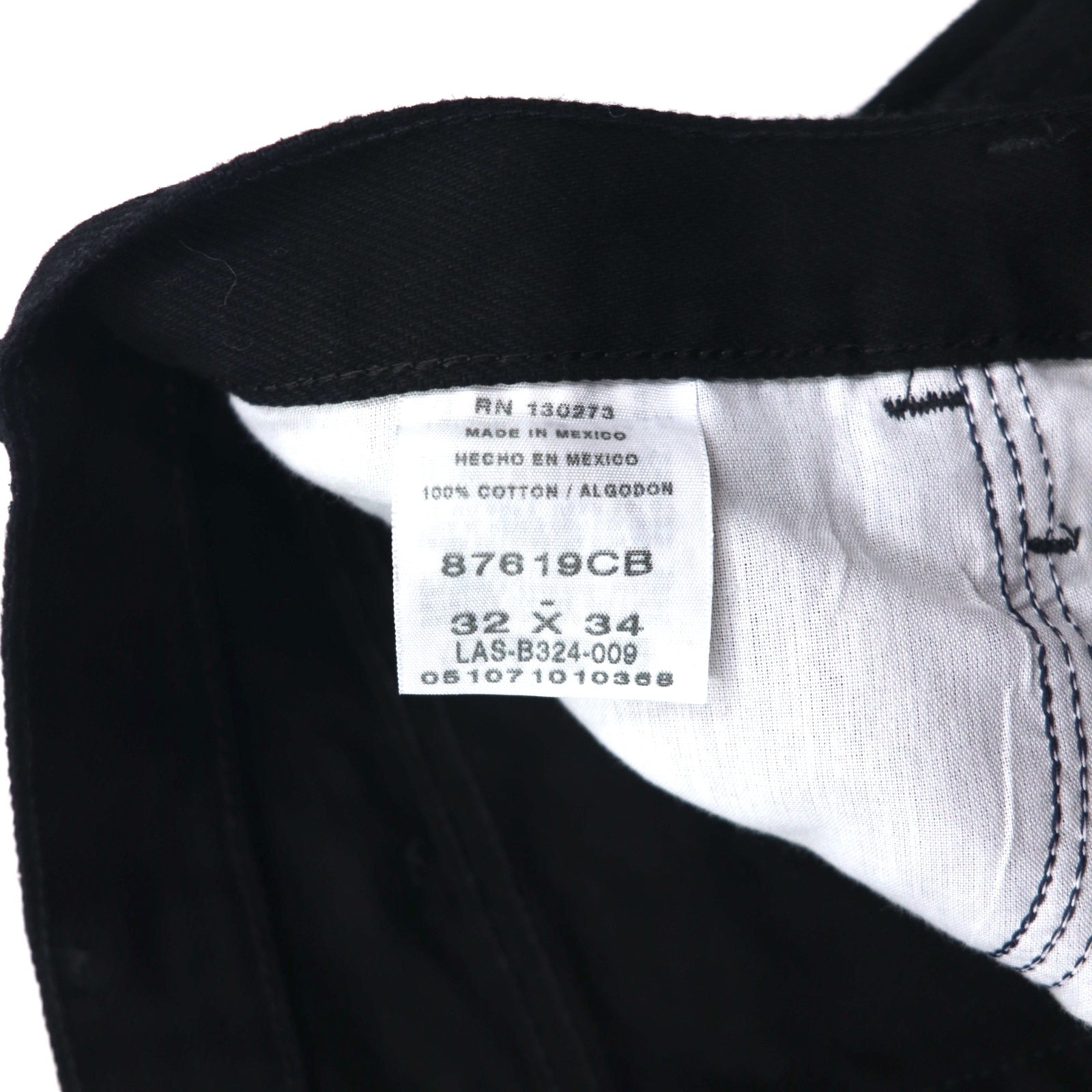 RUSTLER (Wrangler) Jeans Dritti Denim M Neri Regular Fit 87619CB Made in Mexico Nuovo con Etichette