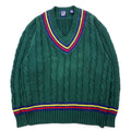 GAP Anni '90 Old Gap Maglione V-neck in cotone verde taglia L