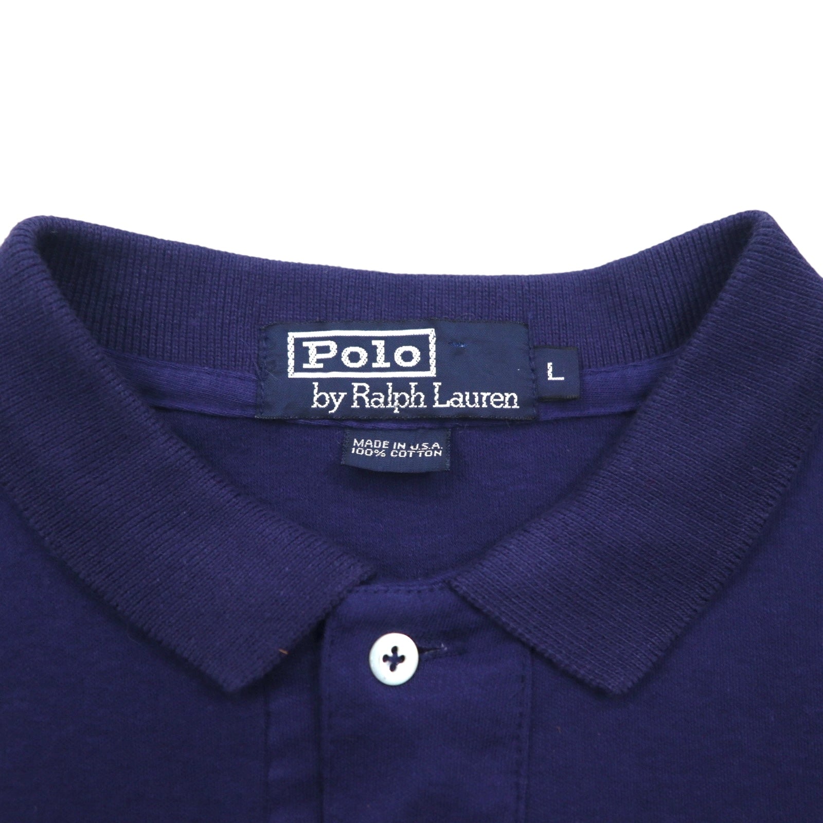 Polo by Ralph Lauren 90年代 USA製 ポロシャツ L ネイビー コットン スモールポニー刺繍