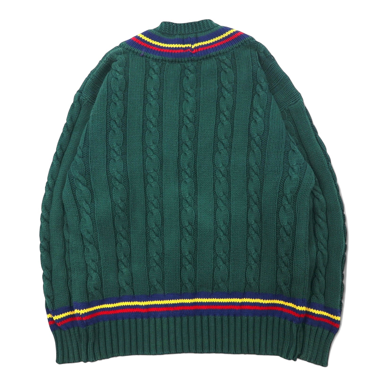 GAP Anni '90 Old Gap Maglione V-neck in cotone verde taglia L