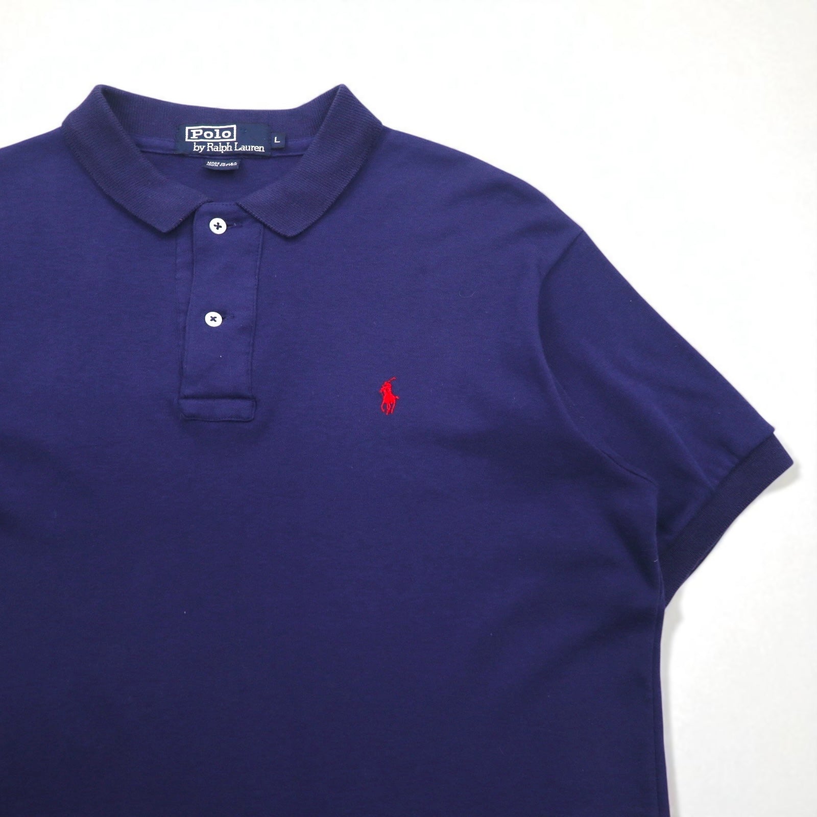 Polo by Ralph Lauren 90年代 USA製 ポロシャツ L ネイビー コットン スモールポニー刺繍