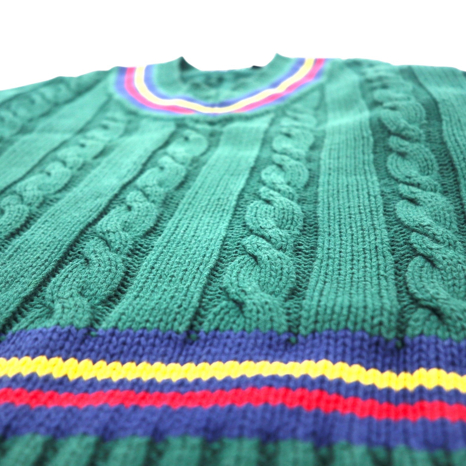 GAP Anni '90 Old Gap Maglione V-neck in cotone verde taglia L