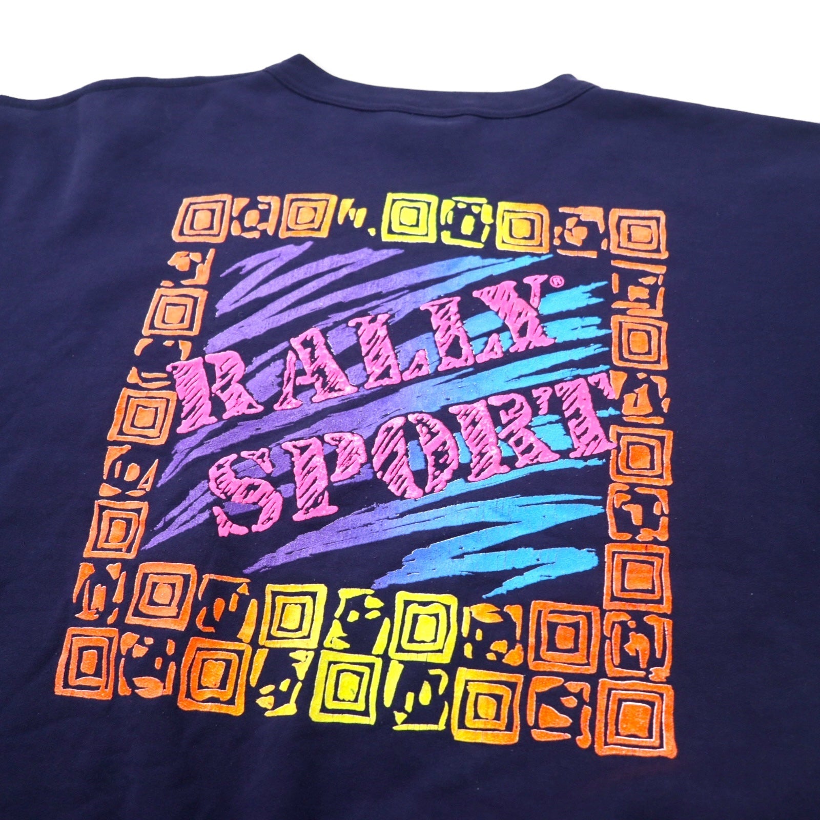 Felpa RALLY SPORT con stampa logo M blu navy cotone stampa fronte/retro