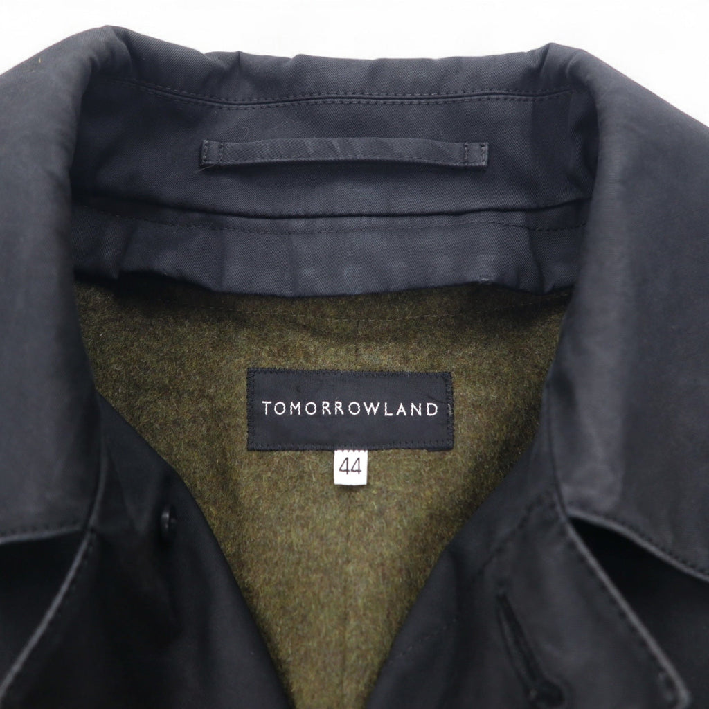 TOMORROWLAND Cappotto monopetto S nero cotone con fodera rimovibile in cashmere e seta