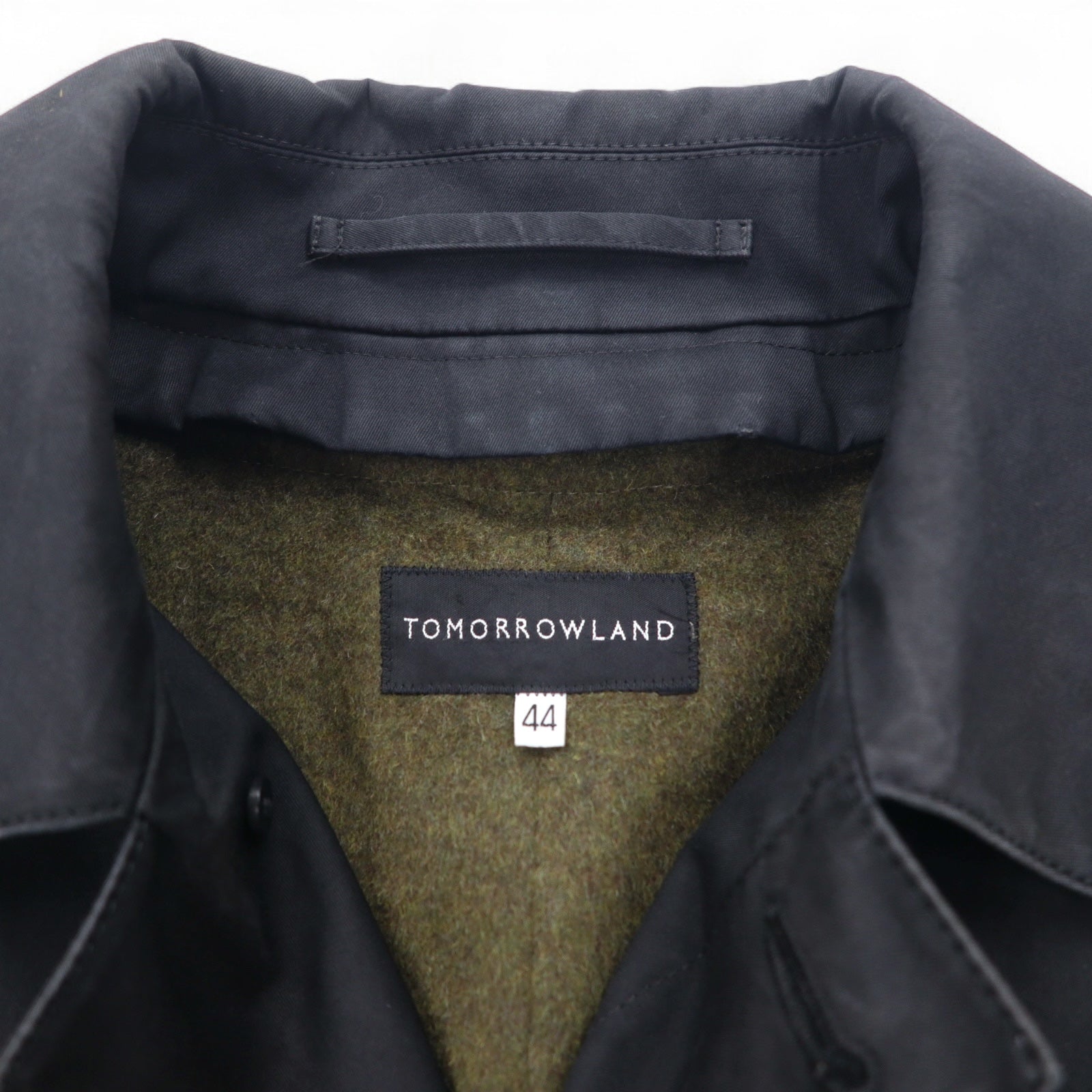 TOMORROWLAND Cappotto monopetto S nero cotone con fodera rimovibile in cashmere e seta