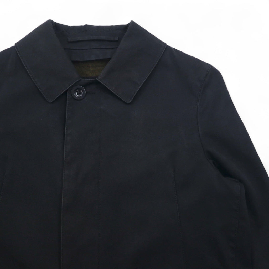 TOMORROWLAND Cappotto monopetto S nero cotone con fodera rimovibile in cashmere e seta