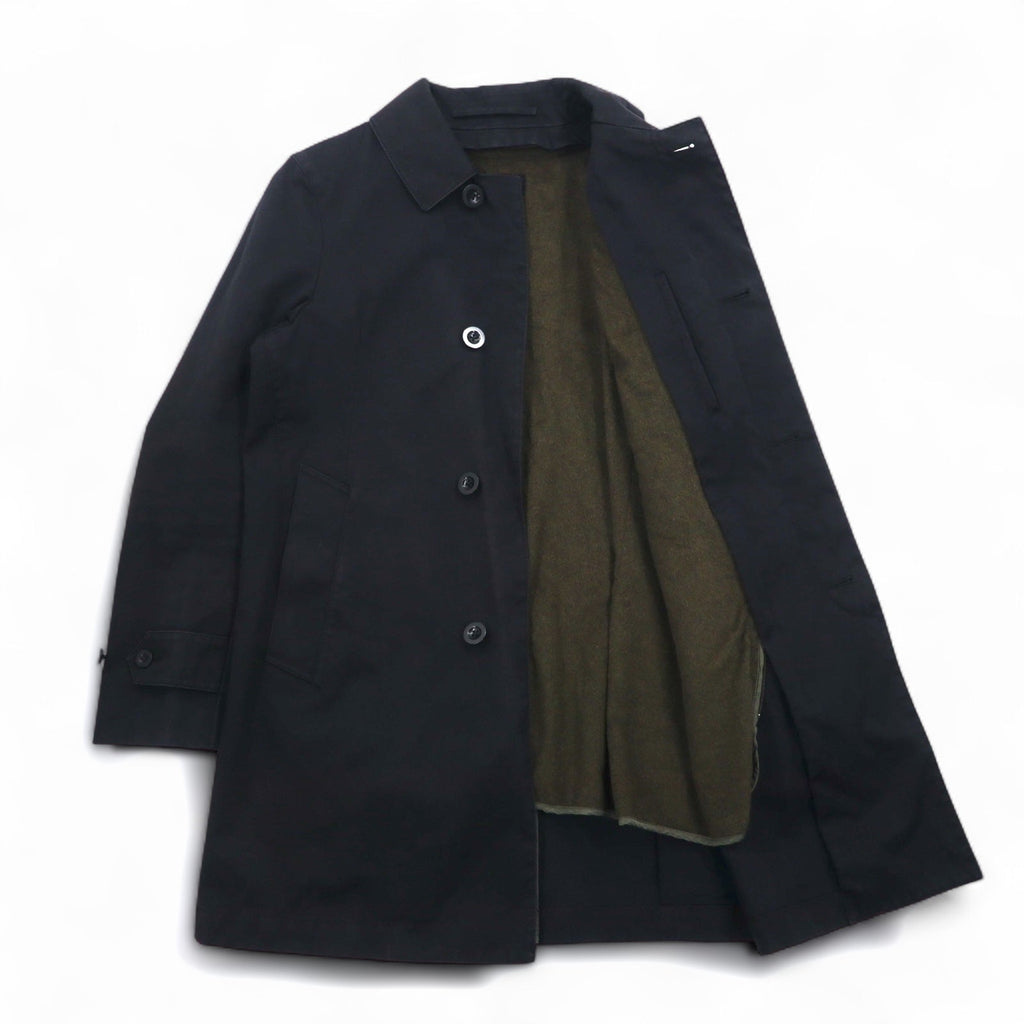 TOMORROWLAND Cappotto monopetto S nero cotone con fodera rimovibile in cashmere e seta