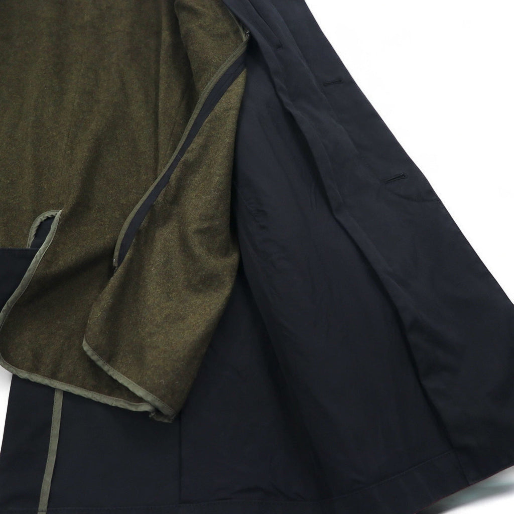 TOMORROWLAND Cappotto monopetto S nero cotone con fodera rimovibile in cashmere e seta