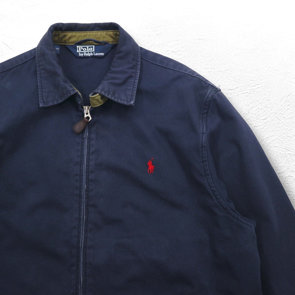 Polo by Ralph Lauren 90年代 スウィングトップ ハリントンジャケット M ネイビー コットン スモールポニー刺繍
