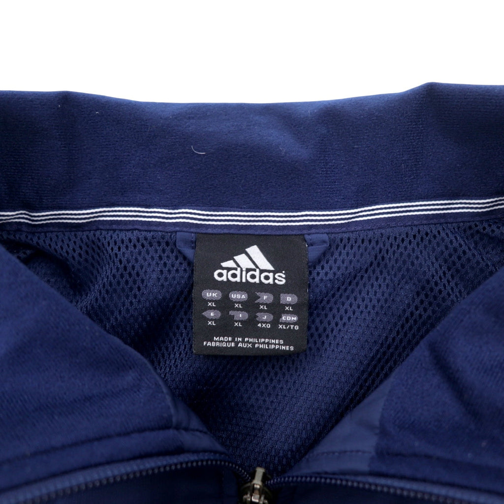 adidas ナイロンジャケット ジャージ 4XO ネイビー 3ストライプ 刺繍 メッシュライナー