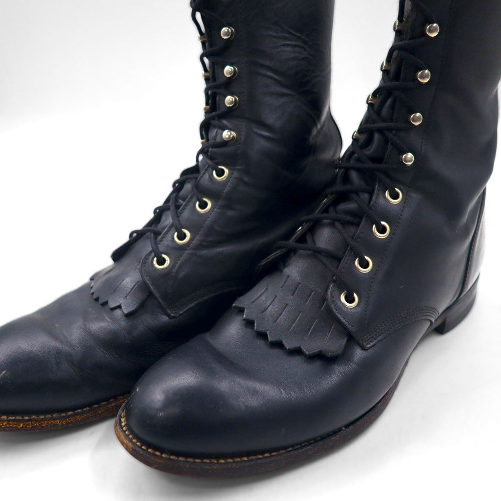 Justin レースアップブーツ 27.5cm ブラック キルト レザー STYLE 506 73170 V1511
