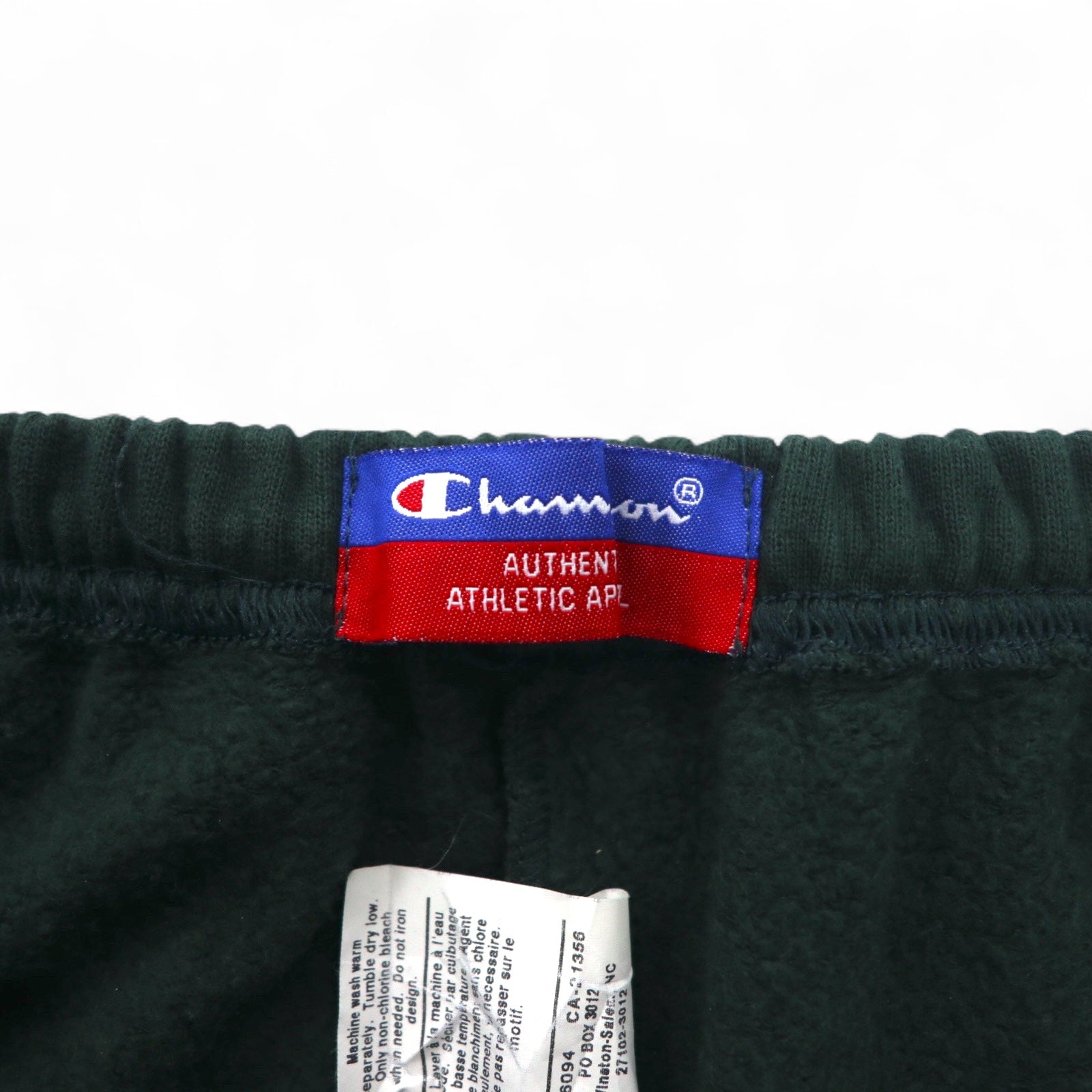 Champion pantaloni sportivi S verde cotone felpato, etichetta "bar tag", made in Messico