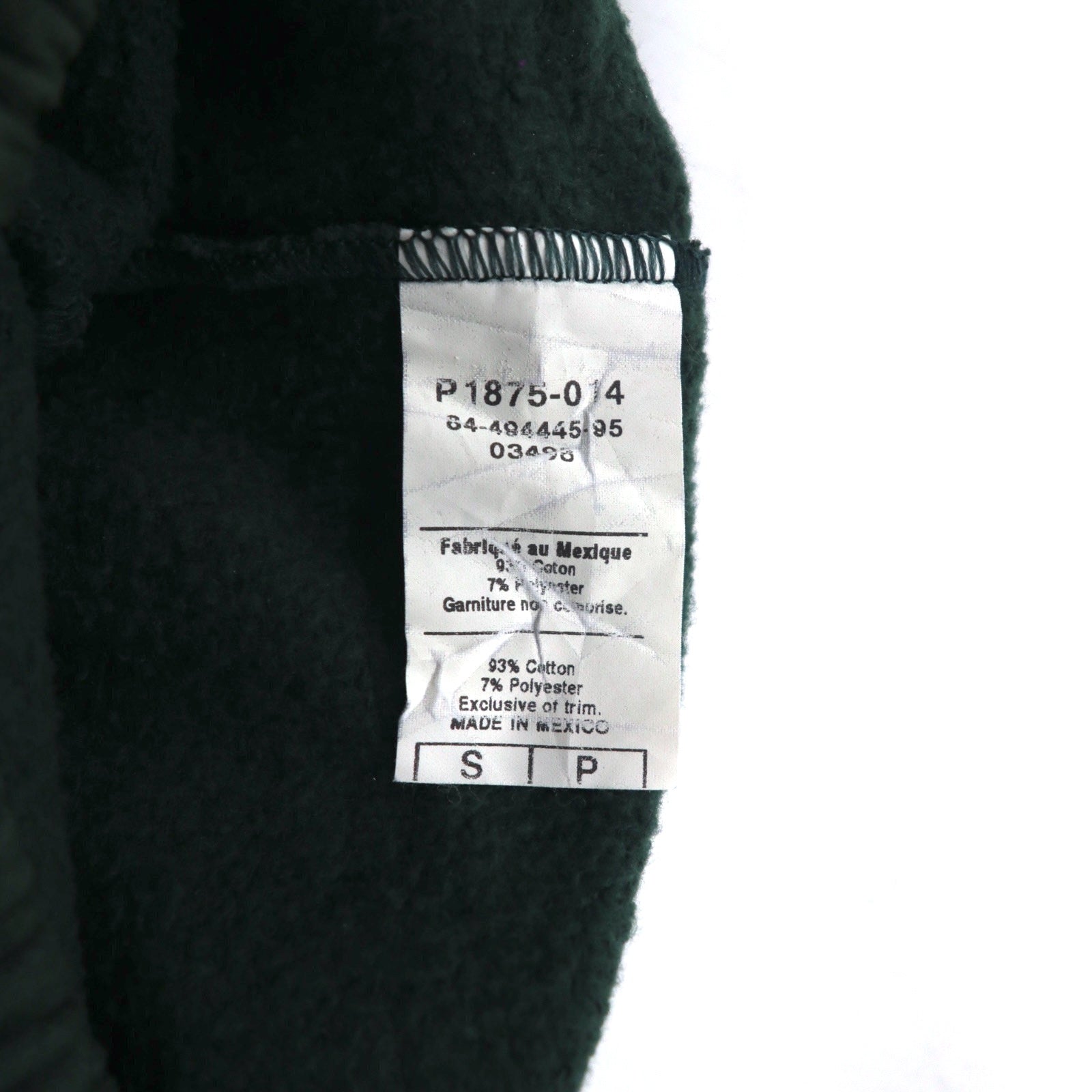 Champion pantaloni sportivi S verde cotone felpato, etichetta "bar tag", made in Messico