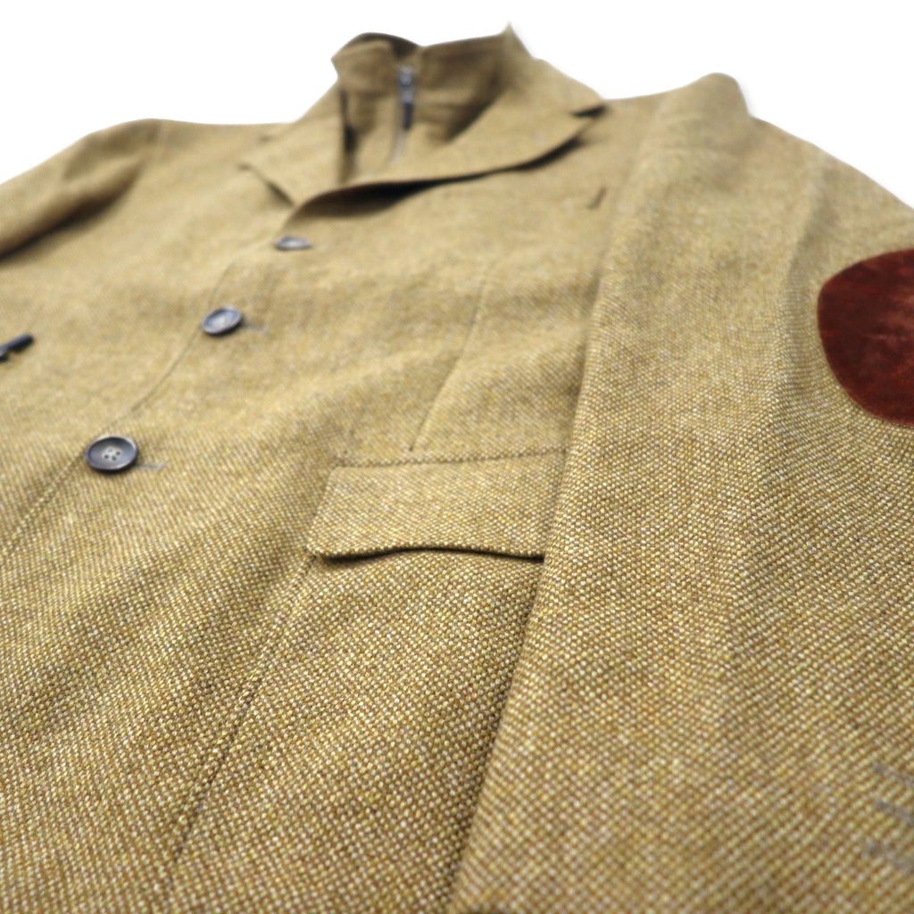 ACQUAVIVA - Giacca sartoriale a strati, taglia 50, beige, misto lana e seta LANIFICIO PURO, toppe sui gomiti, colletto staccabile, 2 modi di indossare