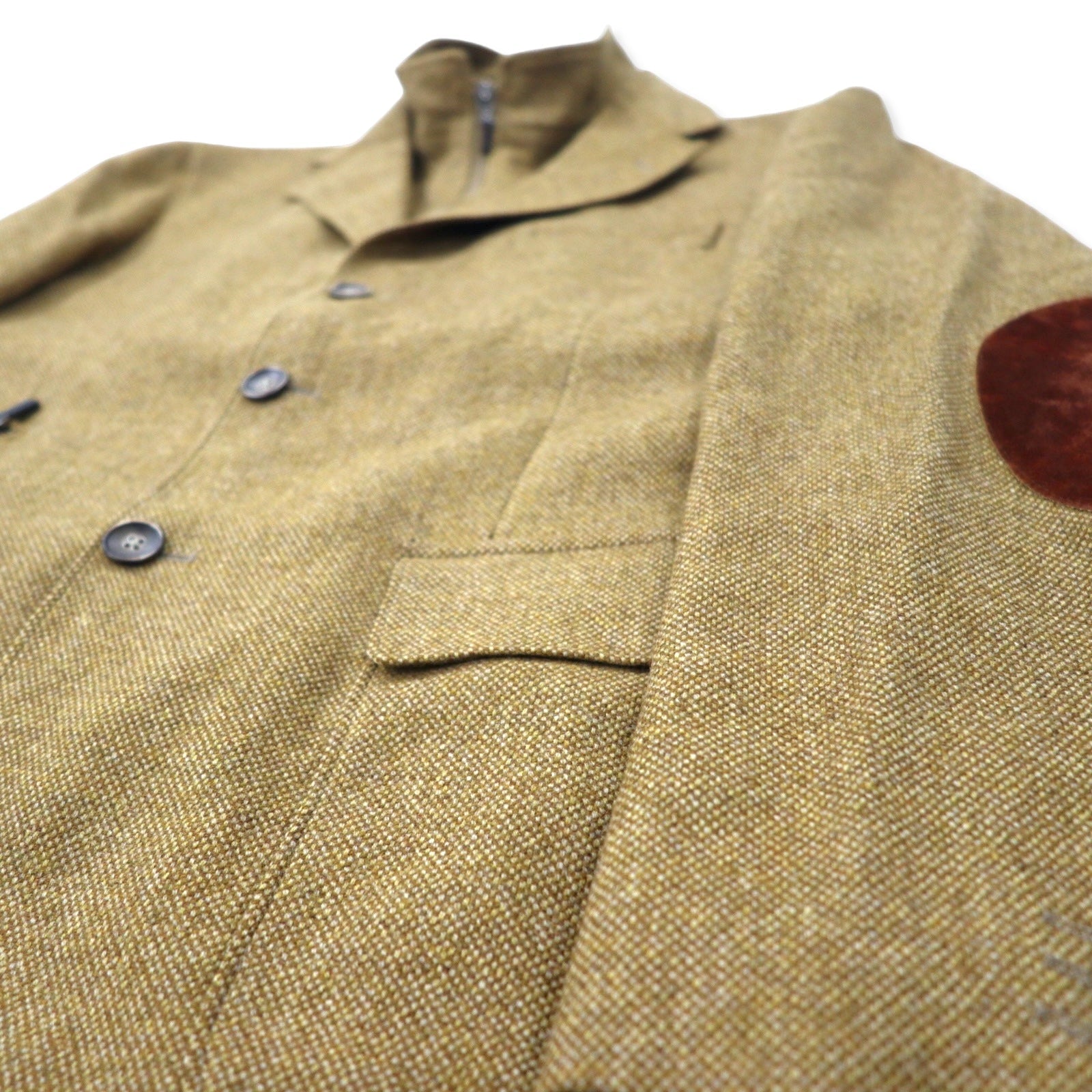 ACQUAVIVA - Giacca sartoriale a strati, taglia 50, beige, misto lana e seta LANIFICIO PURO, toppe sui gomiti, colletto staccabile, 2 modi di indossare