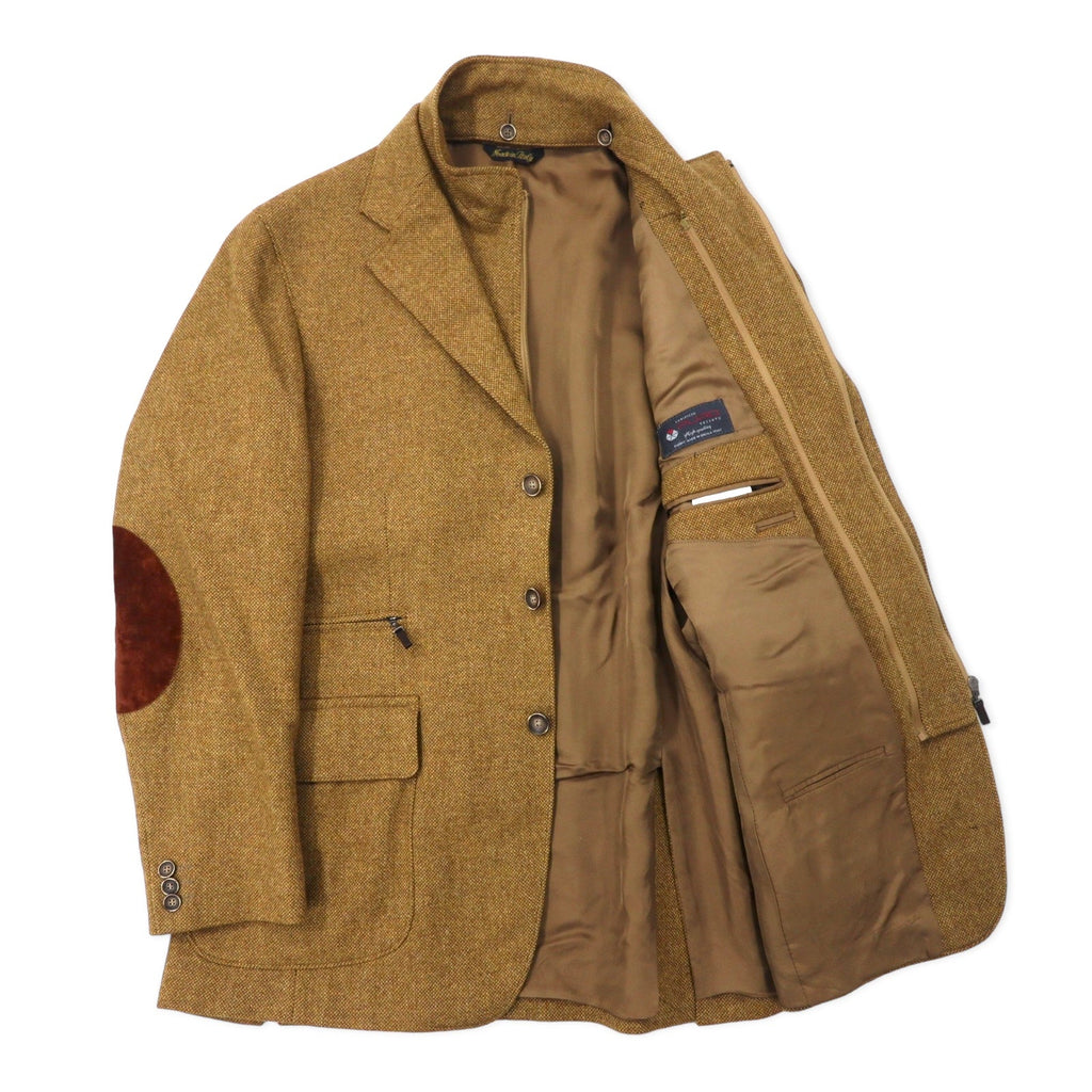 ACQUAVIVA - Giacca sartoriale a strati, taglia 50, beige, misto lana e seta LANIFICIO PURO, toppe sui gomiti, colletto staccabile, 2 modi di indossare