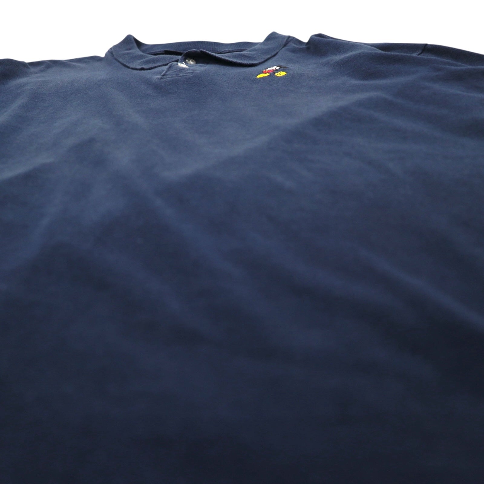 Disney originals anni '90, polo Mickey Mouse con ricamo a punto singolo, taglia XL, blu navy, cotone