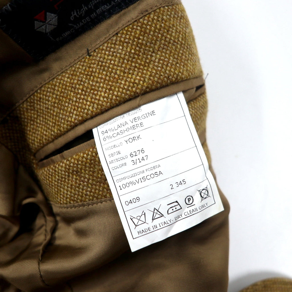 ACQUAVIVA - Giacca sartoriale a strati, taglia 50, beige, misto lana e seta LANIFICIO PURO, toppe sui gomiti, colletto staccabile, 2 modi di indossare