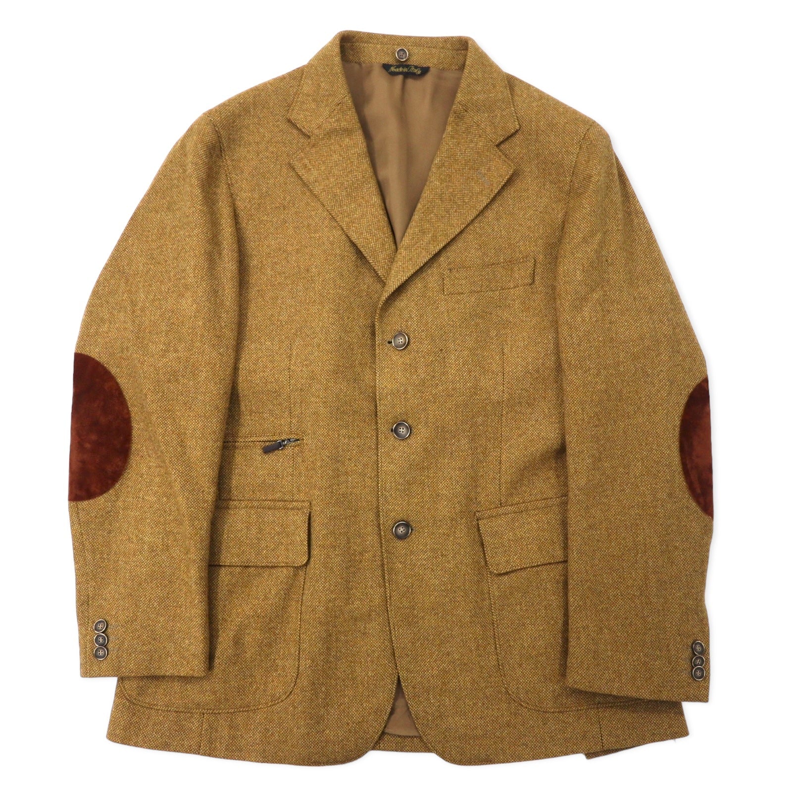 ACQUAVIVA - Giacca sartoriale a strati, taglia 50, beige, misto lana e seta LANIFICIO PURO, toppe sui gomiti, colletto staccabile, 2 modi di indossare