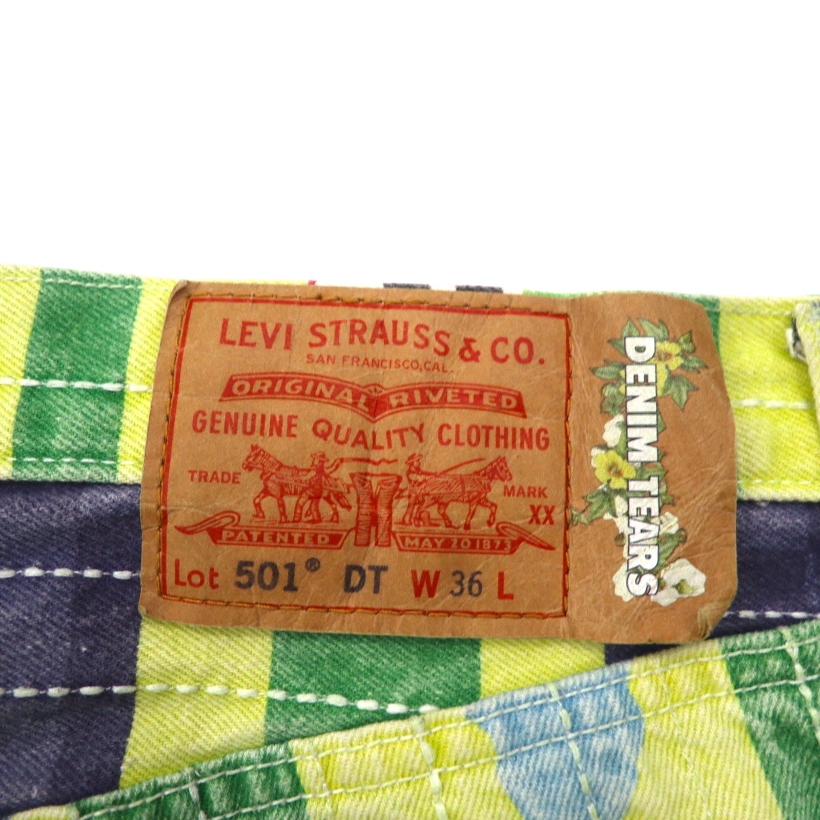 Denim Tears × Levi's 501(R) DT Jeans trapuntati L Gullah Green PC9-A1592-0005