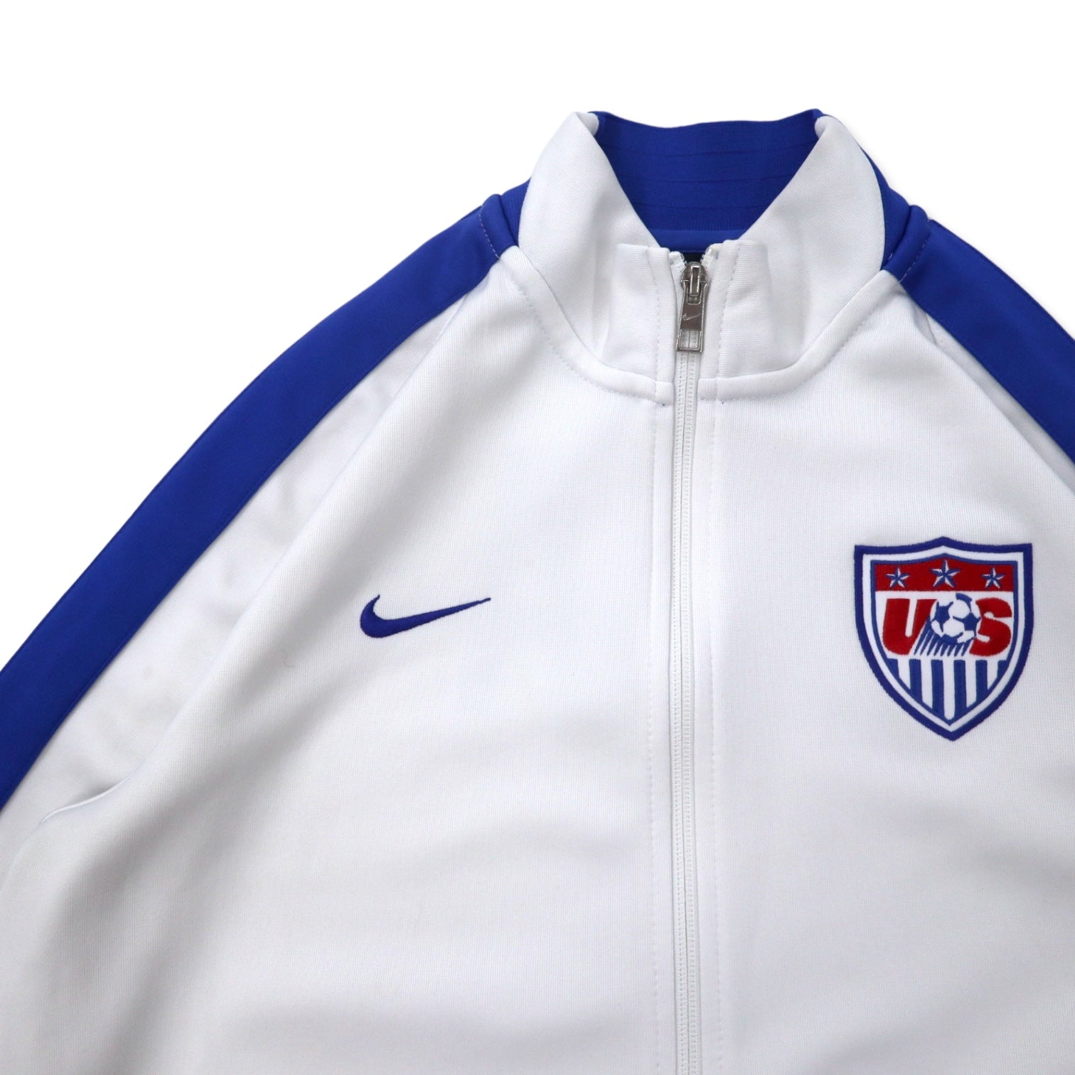 NIKE Tuta sportiva giacca L bianca poliestere con strisce laterali doppia zip modello USA N98 USA USMNT Authentic Mens Soccer Track Jacket 589862-100