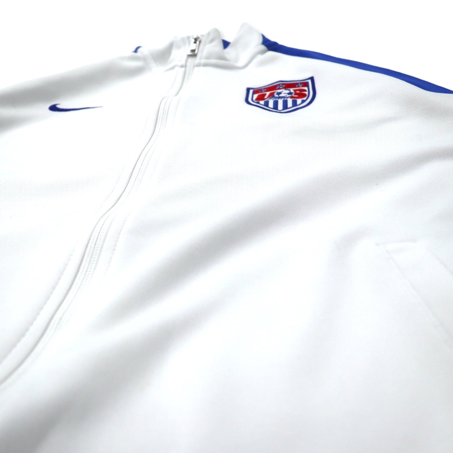 NIKE Tuta sportiva giacca L bianca poliestere con strisce laterali doppia zip modello USA N98 USA USMNT Authentic Mens Soccer Track Jacket 589862-100