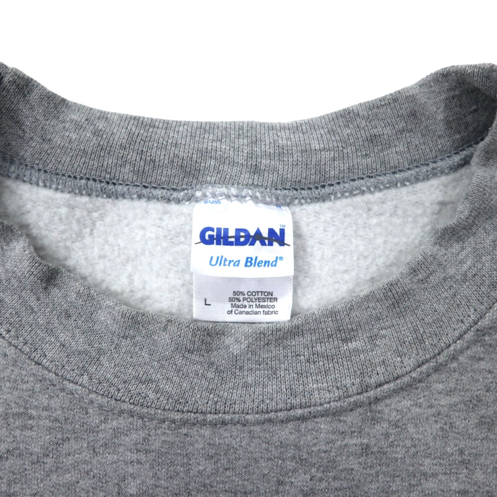 GILDAN anni 2000 felpa con stampa universitaria L grigio cotone felpato FANNING UNIVERSITY taglia grande Made in Mexico