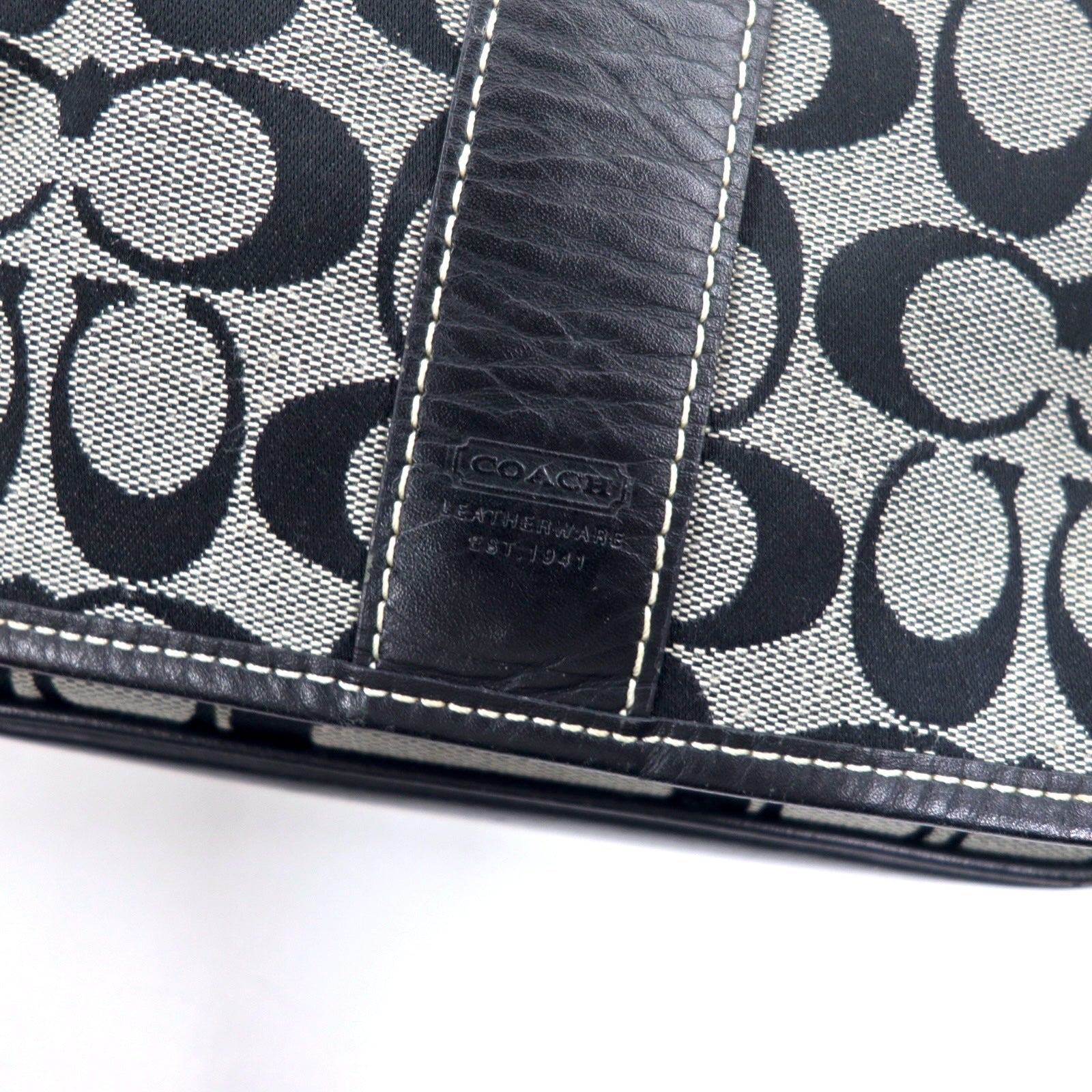 COACH Borsa a tracolla Signature tela e pelle grigia G3K-6357