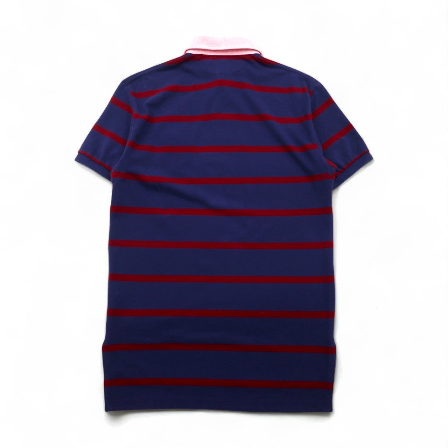 Polo by Ralph Lauren 90年代 ボーダー ポロシャツ M ネイビー レッド コットン 鹿の子 エンブレムロゴ刺繍