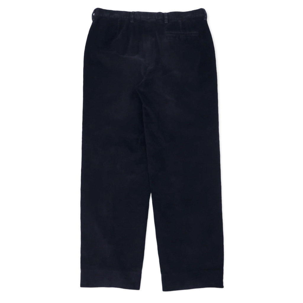 BURBERRY pantaloni ampi in velluto a coste con pinces 46 blu navy cotone made in Spain