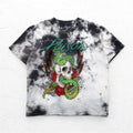 POISON Maglietta della band XL Tie-dye Bianco Grigio Teschio Fatto in Messico