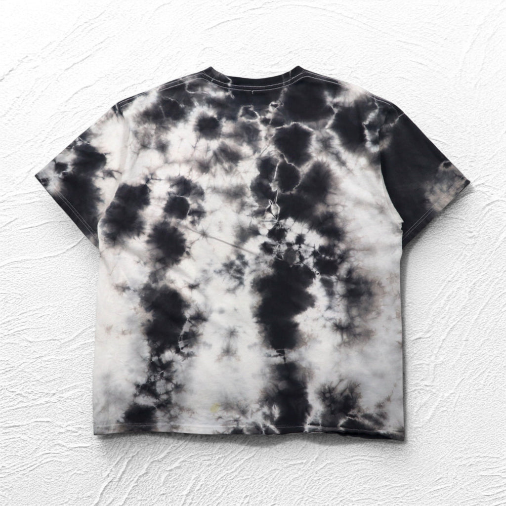 POISON Maglietta della band XL Tie-dye Bianco Grigio Teschio Fatto in Messico