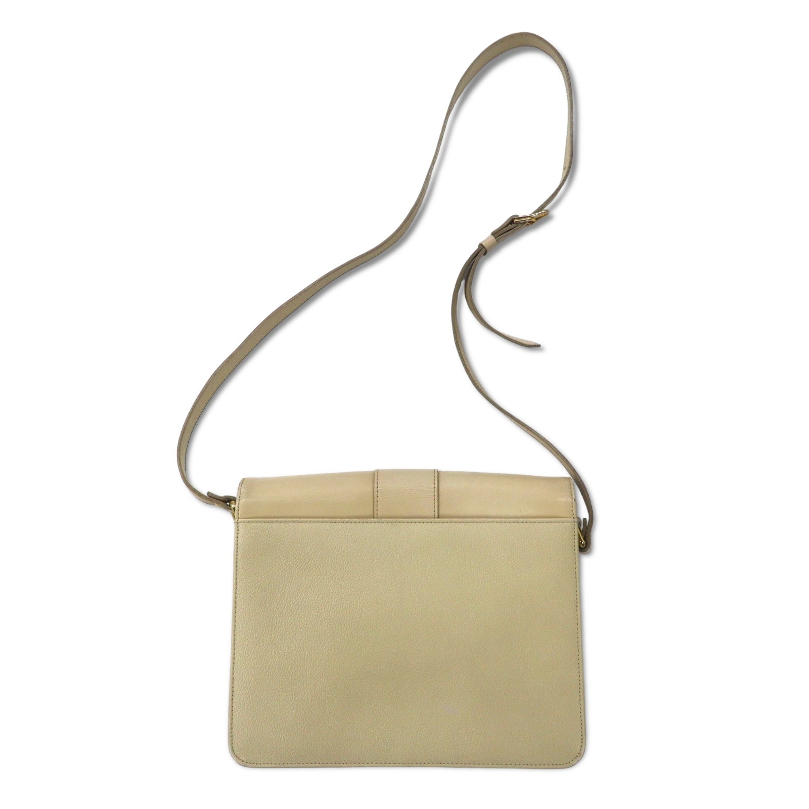 YVES SAINT LAURENT Borsa a tracolla color crema in pelle YSL vintage