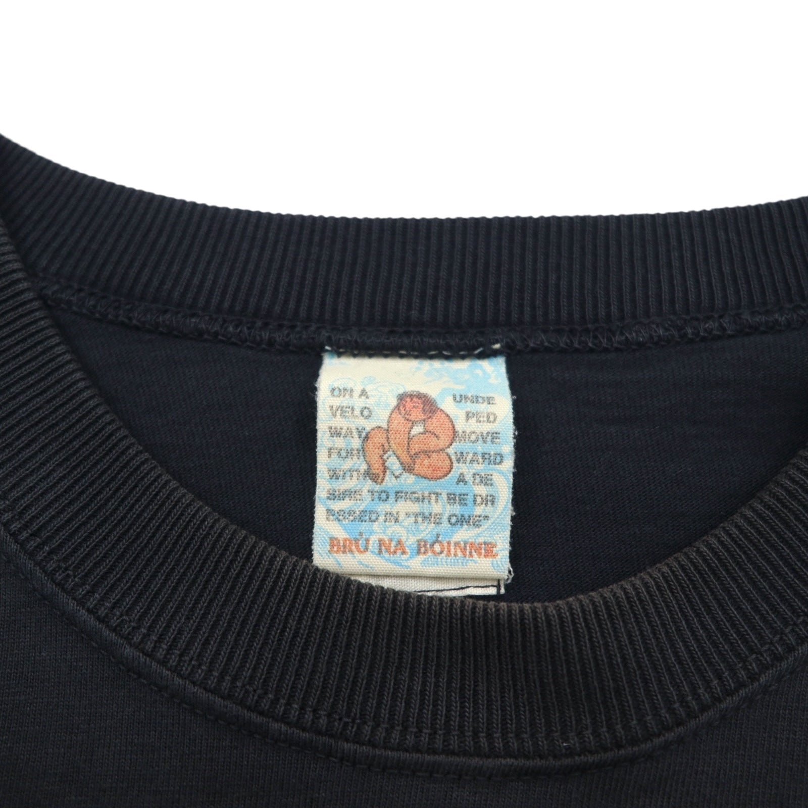 BRU NA BOINNE T-shirt stampata M nero THE END mela cotone