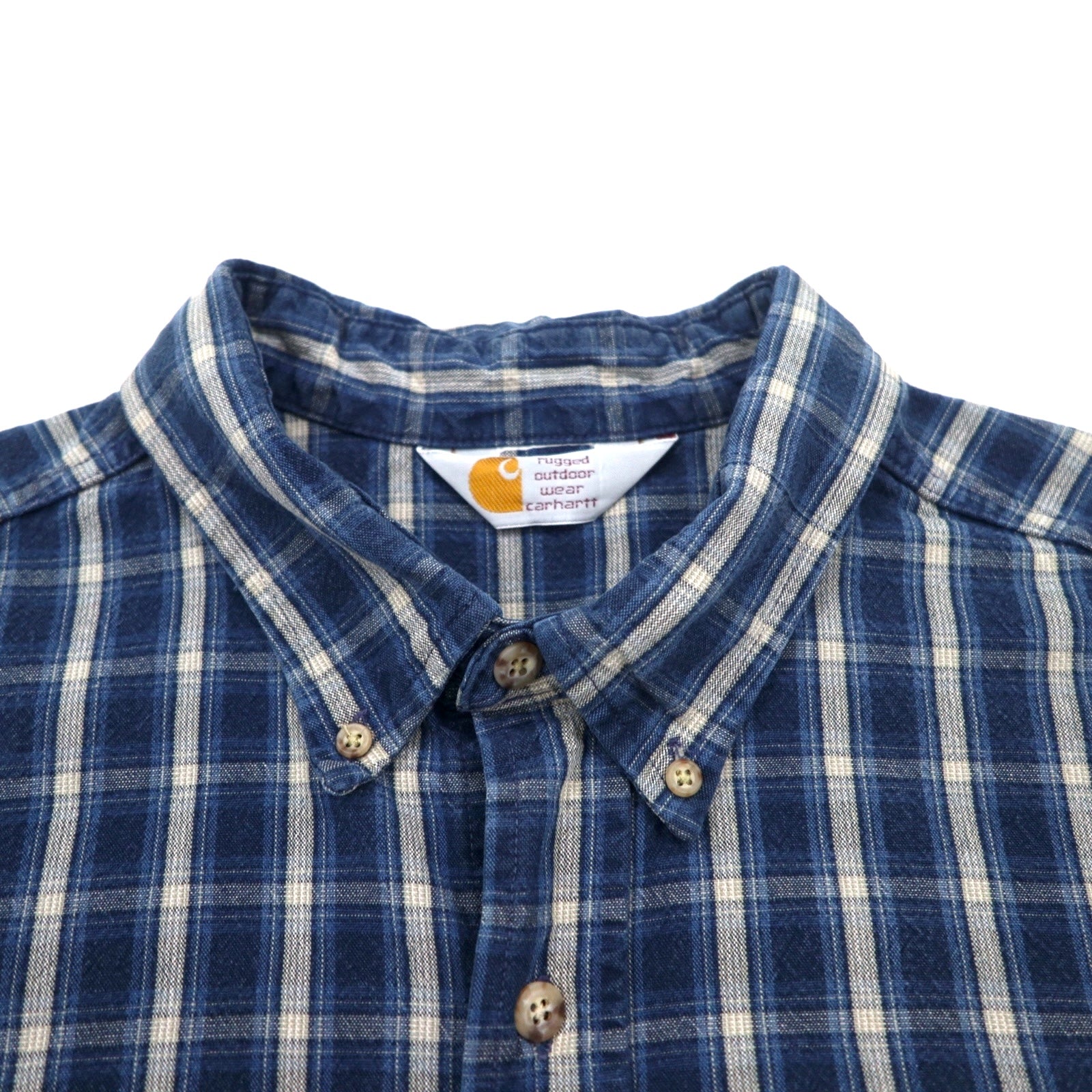 Camicia in flanella button-down Carhartt 2XL taglia grande a quadri blu in cotone