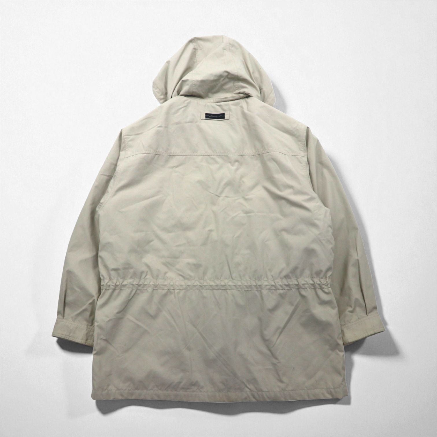Eddie Bauer 90年代 65/35クロス マウンテンパーカー XL ベージュ フード着脱 ボア裏地 ドローコード