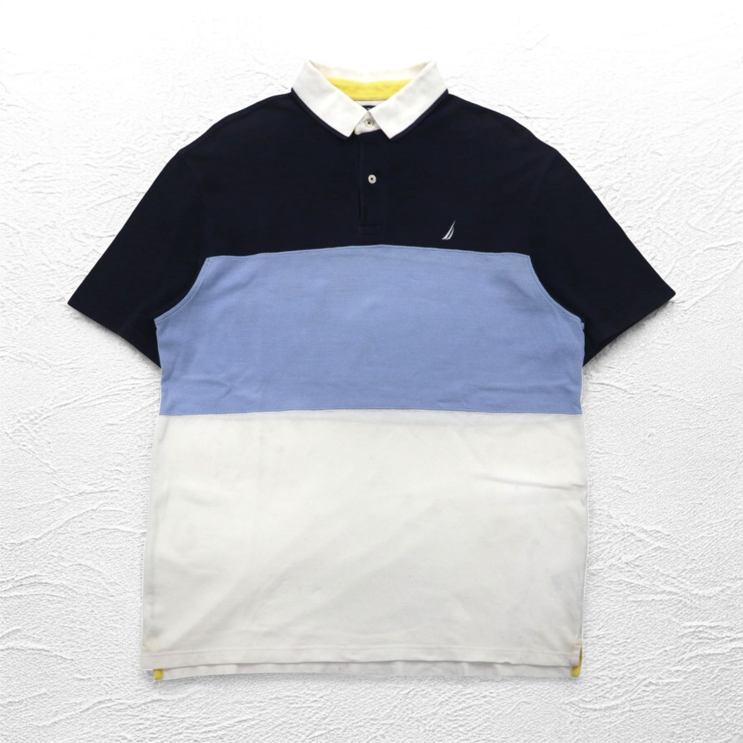 NAUTICA Polo XL Blu navy bianco cotone piqué logo ricamato