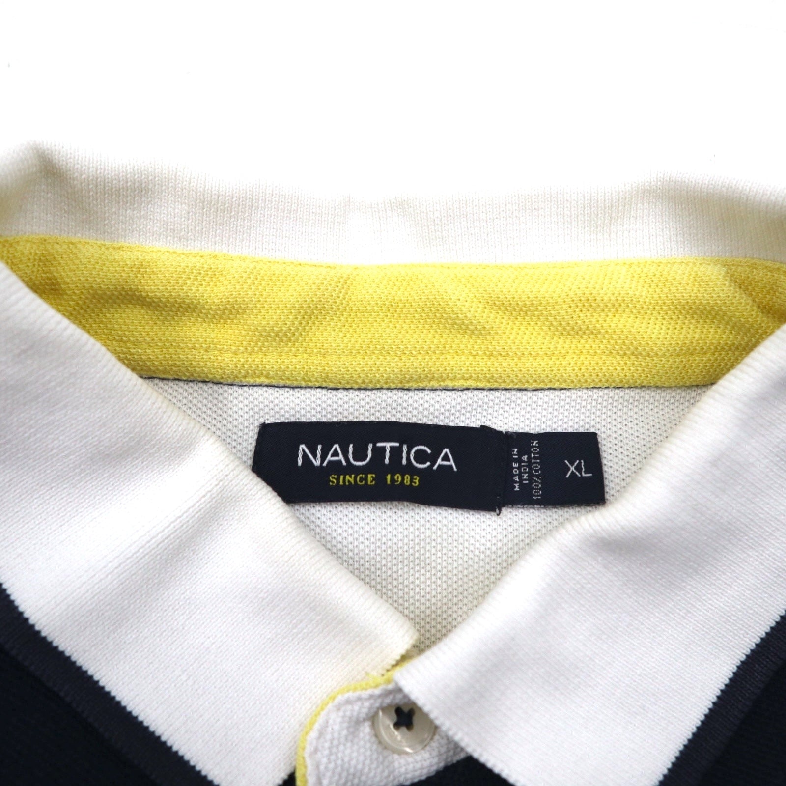 NAUTICA Polo XL Blu navy bianco cotone piqué logo ricamato