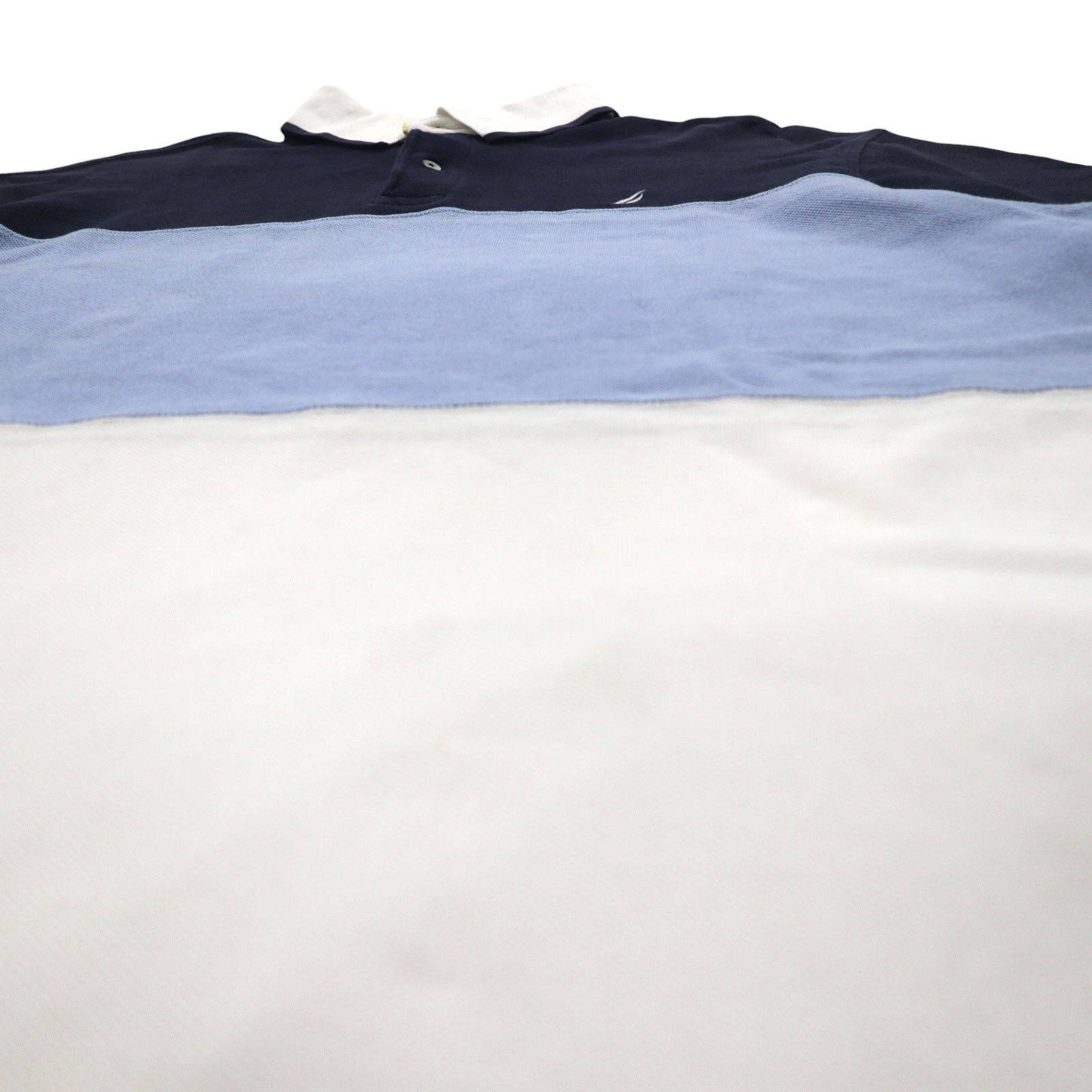 NAUTICA Polo XL Blu navy bianco cotone piqué logo ricamato