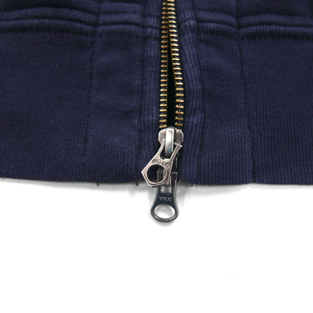 Polo Ralph Lauren 90年代 ビッグポニー 刺繍 リバースウィーブ ジップパーカー 2XL ネイビー ダブルジップ ビッグサイズ