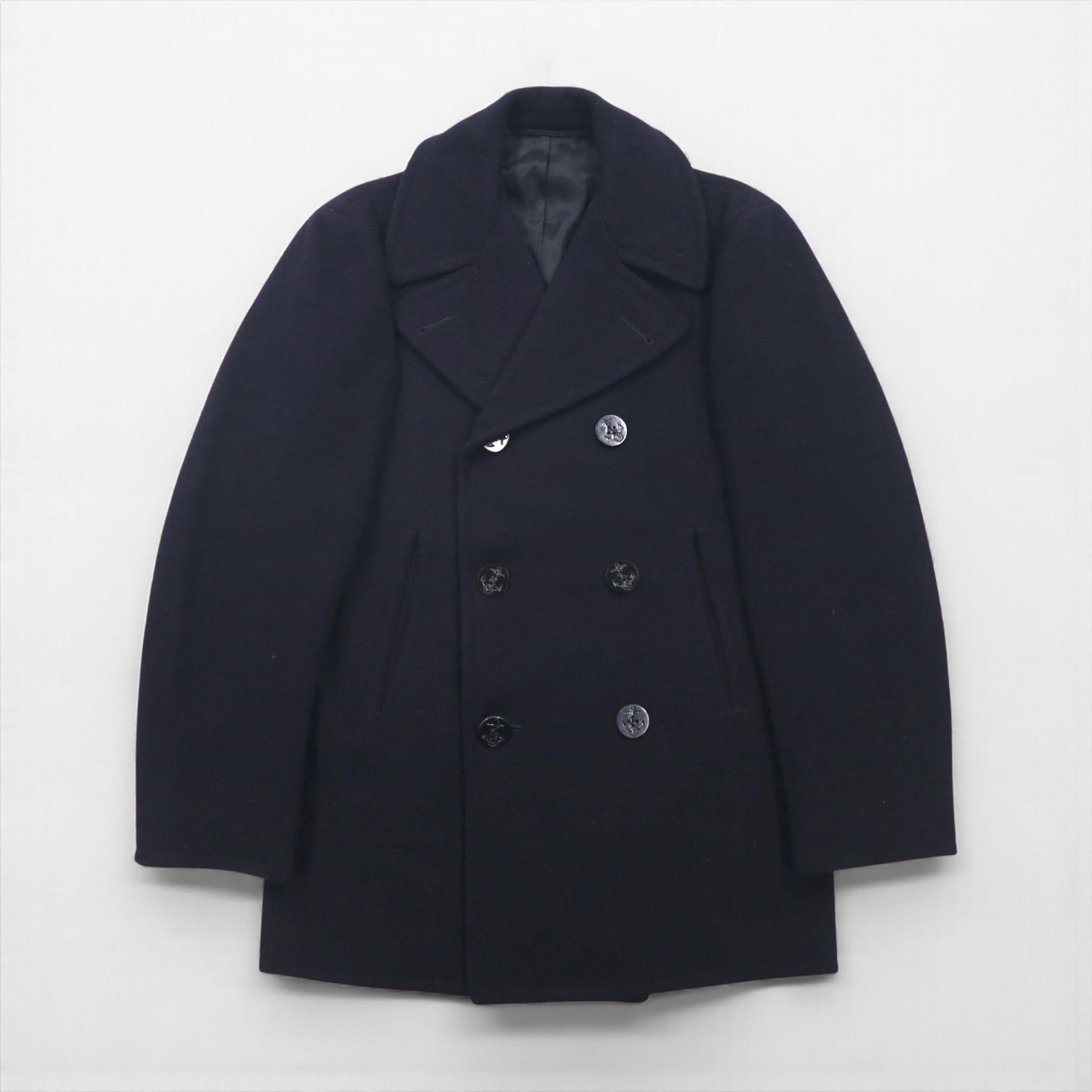 US NAVY 60s Vintage Pea Coat ピーコート L ネイビー 米軍 60年代 10ボタン ミリタリー COAT MAN'S WOOL JERSEY
