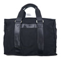 Salvatore Ferragamo Borsa da lavoro a mano in nylon nero, Made in Italy, DS-245029