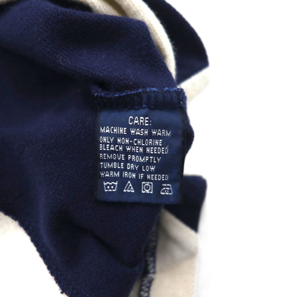 RALPH LAUREN anni '90 THE SKINNY POLO polo a righe M blu navy con ricamo stemma e pony
