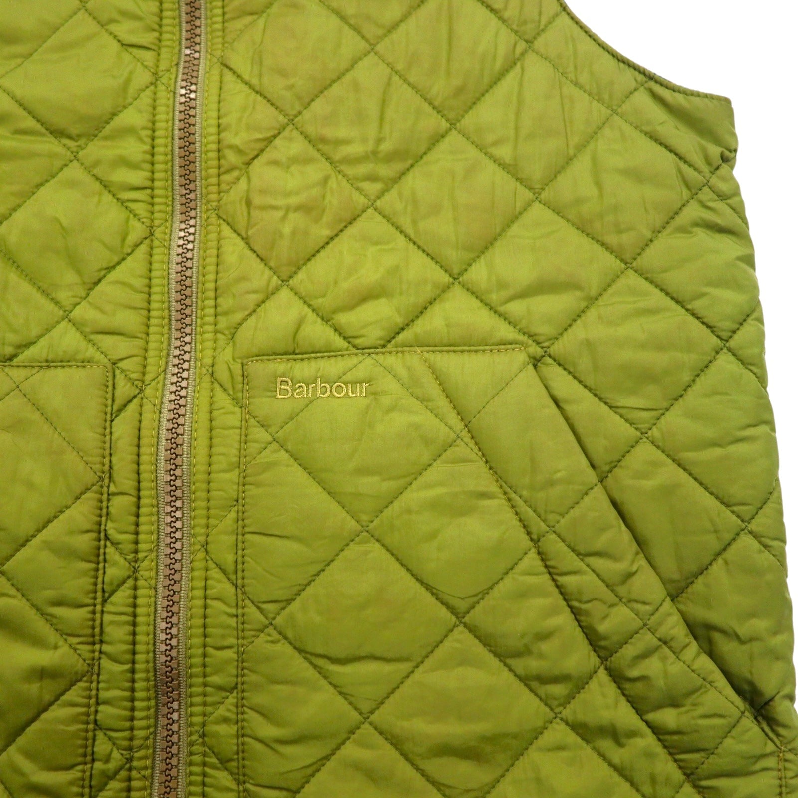 Barbour イングランド製 キルティングベスト S カーキ FLYWEIGHT WAISTCOAT D910